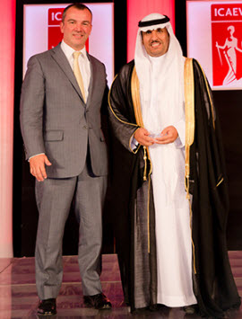 The Institute of Chartered Accountants in England and Wales (ICAEW) confer upon, Dr. Ahmed bin Abdullah Al-meghames, SOCPA Secretary General, the Award for Excellence in service and the development of